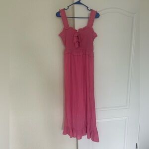 NWOT By the River Pink Bow Maxi Dress